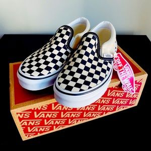 Vans Kids Classic Slip-Ons - Checkerboard B/W